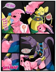 anal anal_sex balls beerus boner dragon_ball dragon_ball_super dragon_ball_z erection fellatio gay god_of_destruction kid_buu majin_buu majinbuusama male male_only oral oral_sex penis quitela sex text yaoi