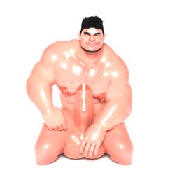 3d abs balls bara biceps chinstrap_beard chubby cum erect_penis erection huge_nipples hyper hyper_balls hyper_penis large_pecs looking_at_viewer male male_focus male_only muscles muscular n0rdbara nipples nude nude_male pecs penis precum precum_drip smile solo solo_focus solo_male stare touching_penis