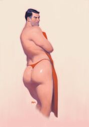 artistic artistic_nude bottom_heavy bottom_heavy_male bottomless_male digital_painting_(artwork) large_butt male male_focus male_only mature_male medic medic_(team_fortress_2) mikadll no_visible_genitalia nonsexual nonsexual_nudity old_male older_male pinup pinup_pose posing posing_for_picture posing_for_the_viewer slightly_chubby slightly_chubby_male solo solo_focus solo_male tasteful tasteful_nudity team_fortress_2 thong thong_only thong_panties thong_underwear underwear underwear_only valve
