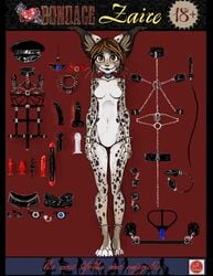 animate_inanimate anthro ball_gag bondage bondage_gear bondage_harness breasts buttplug chains collar cuffs cuffs_(disambiguation) dildo doll felid feline female femsub gag hi_res inflatable inflatable_buttplug inflatable_insertable inflatable_sex_toy jeffusherb leather lynx mammal nude open_mouth_gag plug_gag ring_gag sex_toy spreader_bar toy_selection whip zaire_(nightdancer)