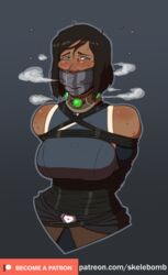 1girls avatar_legends bondage breasts breath clothing collar dark-skinned_female dark_skin female female_only femsub gag gagged korra large_breasts mouth_stuffed shock_collar short_hair skelebomb solo solo_female straight_hair stream sweat the_avatar the_legend_of_korra upper_body water_tribe