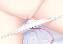 azur_lane bed bed_sheet close-up hammann_(azur_lane) karin_(fineyanny) legs masturbation object_insertion panties pussy pussy_juice pussy_juice_stain remote_control_vibrator spread_legs thighs underwear vaginal_object_insertion vaginal_penetration vibrator white_panties