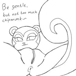 1:1 animal_crossing anus bedroom_eyes female half-closed_eyes mammal monochrome nintendo pecan_(animal_crossing) presenting presenting_pussy pussy rodent sciurid seductive simski_(artist) sketch video_games