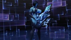 1futa 3d 3d_model areolae auditour black_hair blue_skin breasts brown_hair brunette_futa cock_growth cortana dickgirl futa_only futanari halo_(series) huge_breasts huge_cock penis penis_expansion penis_growth solo tagme video_game_character video_game_franchise