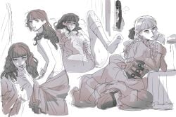 1dickgirl 1girls being_watched cum cum_on_body cum_on_self dickgirl erection fear_and_hunger fear_and_hunger:_termina female futa_focus futanari intersex lip_piercing long_hair marina_(fear_and_hunger) marouboy3 masturbation monochrome mouth_piercing multiple_scenes penis samarie_(fear_and_hunger) snake_bites solo_focus stalker sweat uncensored voyeur watching wavy_hair