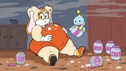 belly_expansion belly_stuffing bloated bloated_belly cheese_the_chao cream cream_the_rabbit empty fat_arms jar puffy_face round_belly sega sonic_(series) sonic_rush sonic_the_hedgehog_(series) stuffed_belly weight_gain wg wide_thighs