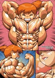 2girls abs aroused biting_lip biting_lip biting_own_lip blue_eyes bodybuilder breast_size_difference breasts excited excited_female extreme_muscles female female_only flat_chest flexing glare glaring human human_only hyper hyper_muscles jessie_(pokemon) kasumi_(pokemon) larger_female medium_breasts muscle_growth muscular muscular_female nintendo nipples orange_hair pecs pokemon pokemon_hgss pokemon_rgby pokkuti red_hair size_difference smaller_female solo team_rocket thick_thighs thigh_gap trembling vein