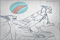 animated bodily_fluids collar cowgirl_position dragon duo european_mythology female feral forest from_front_position fur hi_res internal internal_vaginal kalmor korvyn male male/female mythological_creature mythological_scalie mythology on_bottom on_top penetration penile penile_penetration plant saliva scales scalie sex shadarrius short_playtime tongue tongue_out tree western_dragon wings wyvern
