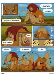animal_genitalia animal_penis anus balls border comic dialogue disney english_text felid feline_genitalia feline_penis fellatio female feral genitals hi_res lion male male/female mammal nala_(the_lion_king) oral pantherine penile penile_spines penis pussy radixpanther reallynxgirl sex simba_(the_lion_king) text the_lion_king vulva white_border