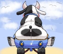 anthro ass bovid bovine cattle cow cow_(mario) cowbell female kart mammal mario_(series) mario_bros mario_kart mario_kart_world moo_moo_(mario) moo_moo_meadows_cow nintendo nude_anthro solo tagme ugly-rat15508 vehicle