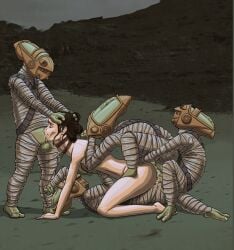 alien balls_deep choking constriction cum_inside deepthroat domination groping_breasts ligature neck_bulge overwhelmed rey_(star_wars) rope squeezing_breasts squeezing_neck star_wars strangling submissive_female throat_bulge throatpie triple triple_anal