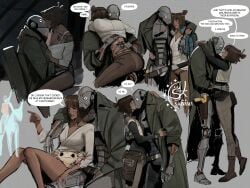 commando_droid couple couple_(romantic) dark-skinned_female dark_skin hug kay_vess kissing nd-5 s_kinnaly s_kinnaly star_wars star_wars_outlaws