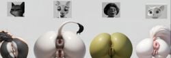 4girls ai_generated anal_juice ass ass_focus asshole beauty_mark big_anus big_ass big_eyes birthmark black_fur bodily_fluids donut_anus dreamworks dreamworks_animation dulcinea ears_up eyes_open feline female fluffy fluffy_tail fur furry furry_female furry_only green_skin hi_res kitty_softpaws mammal netflix ogre paramount_pictures pink_anus pink_pussy portrait poster princess_fiona puffy_anus puss_in_boots_(dreamworks) puss_in_boots_(film) puss_in_boots_(franchise) pussy rivals round_ass shrek_(series) sphinx sphinx_(puss_in_boots) stuck_in_wall tail the_adventures_of_puss_in_boots thick_ass wall white_fur white_skin