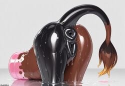 1girls ai_generated anus artificial_vagina ass commission darkeffect equine female female_only feral furry inanimate inanimate_object pocket_pussy ponut rear_view rubber_creature sex_toy silicone