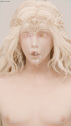 1boy 3d blender blonde_hair cum cum_on_face desess3intes elden_ring facial femboy fromsoftware gay long_hair miquella miquella_the_kind nude solo surprised surprised_expression twink yaoi yellow_eyes