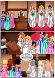 6girls alex_(totally_spies) carmen_(totally_spies) clover_(totally_spies) comic comic_page female gabriella_(totally_spies) marathon_(copyright) marriage palcomix sam_(totally_spies) stella_(totally_spies) totally_spies totally_together_forever_(comic) wedding wedding_dress