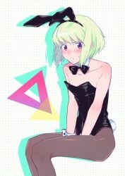 androgynous bunny_ears bunnysuit crossdressing embarrassed femboy lio_fotia playboy_bunny promare twink