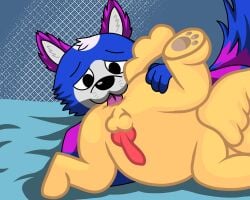 absurd_res anal animal_genitalia anthro ass balls bird_dog canid canine canis dankev_(youtuber) digital_media_(artwork) domestic_dog duo erection fur genitals golden_retriever harryiff_art hi_res hunting_dog lomito_dankev male male/male mammal nude one_leg_up oral oral_penetration penetration penis raised_leg red_penis retriever sex simple_background smile tail tongue yellow_body yellow_fur youtube youtuber