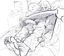 bed cum embarrassed erect_penis erection futa_only futanari makarouna masturbating masturbating_futa masturbation original semen sick solo_futa tissue tissue_box tissues under_blanket under_covers