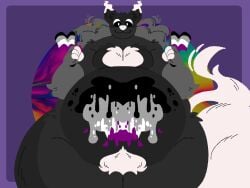 bbm big_breasts breasts cleavage furry huge_breasts moobs overweight sleepynezu thick_thighs wide_hips