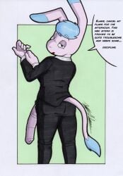 absurd_res aggretsuko animal_genitalia animal_penis anthro asinus business_suit clothing donkey equid equine equine_genitalia equine_penis genitals hi_res looking_at_viewer male mammal penis rotten_owl sanrio simple_background solo suit tadano_(aggretsuko) traditional_media_(artwork)