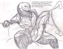 alien big_penis bodily_fluids cum dialogue dragon-heart excessive_cum genital_fluids halo halo_(series) hi_res huge_cock hyper hyper_penis looking_at_viewer male male_only masturbation microsoft penis ro'muro_(character) sangheili scar spread_legs spreading video_games xbox_game_studios