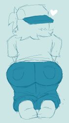 big_ass big_butt boyfriend_(friday_night_funkin) clothed clothing friday_night_funkin hat heart male male_focus male_only pants self_upload shirt sketch socks