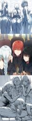 3girls 4boys all_fours alternate_version_available ass ass_focus big_ass big_breasts blue_eyes braid breasts chainsaw_man clothed company_connection crossover denji_(chainsaw_man) dress female female_only femsub fubuki_(one-punch_man) green_eyes green_hair greyscale hair_over_one_eye harem hews_hack isekai_ojisan jujutsu_kaisen kneeling large_ass large_breasts leash leash_and_collar light-skinned_female light_skin long_hair looking_at_viewer makima_(chainsaw_man) male mei_mei_(jujutsu_kaisen) multiple_girls on_knees one-punch_man pov red_hair saitama satoru_gojo shibazaki_yousuke short_hair sidelocks smile submissive submissive_female surrounded tagme take_your_pick white_hair wide_hips yellow_eyes