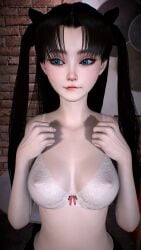 1girls 3d 4k apartment biting_lip black_hair blue_eyes bra breasts crashbanditkut fate/stay_night fate_(series) female female_focus hair hi_res high_resolution highres light-skinned_female light_skin lips long_hair looking_at_viewer nipples nipples_visible_through_clothing skirt small_breasts solo tohsaka_rin twintails video_game_character video_games virt-a-mate virtamate