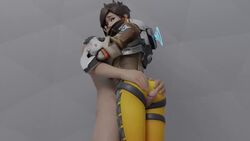 1boy 1girls 3d animated ass ass_grab blender blizzard_entertainment bodysuit chronal_accelerator clothed_female_nude_male erection female frottage hand_on_ass harness human male no_sound outercourse overwatch penis riversizd skin_tight straight thigh_sex thighjob tracer video