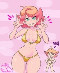 1girls amanda_o'neill bikini breasts female female_only kasutoo1 little_witch_academia orange_hair thighs