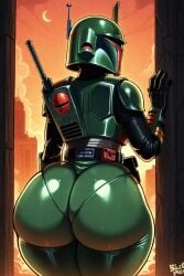 1boy ai_generated ass big_ass big_butt boba_fett femboy male male_only solo solo_male star_wars wide_hips yellowskittlezz