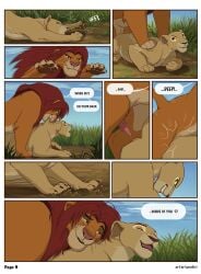 animal_genitalia animal_penis bite comic dialogue disney english_text felid feline_genitalia feline_penis female feral genitals hi_res lion male male/female mammal nala_(the_lion_king) neck_bite pantherine penetration penile penile_spines penis radixpanther reallynxgirl sex simba_(the_lion_king) text the_lion_king vaginal_penetration vaginal_penetration