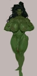 artist_request black_hair futanari green_skin orc