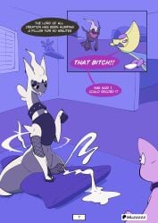 absurd_res animal_genitalia animal_penis arceus bed bodily_fluids bow_ribbon comic cresselia crossdressing crossdressing_(mtf) crossdressing_male cum cum_on_pillow darkrai dialogue ear_piercing ear_ring electronics equine_genitalia equine_penis eyeliner femboy feral food furniture gay gay_masturbation generation_1_pokemon generation_4_pokemon genital_fluids genitals grinding hi_res homosexual hooves legendary_pokemon makeup male male_focus male_only masturbation mew_(pokemon) muzzzzz mythical_pokemon nintendo penis phone piercing pillow pillow_humping pocky pokemon pokemon_(species) ring_piercing tongue tongue_out yelling