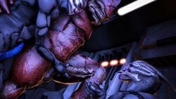 16:9 2019 3_fingers 3boys 3d alien alive_(artist) artist_request blue_penis bodily_fluids cum erection genital_fluids group group_sex handjob hi_res humanoid interspecies kneeling krogan male mass_effect open_mouth penile penis sex source_filmmaker threesome tongue tongue_out turian urdnot_wrex video_games yaoi