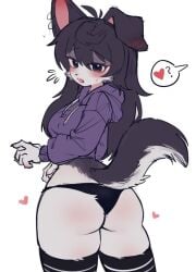 1girls acorn_bomb ass ass_bigger_than_head ass_focus bikini female female_focus female_only furry furry_female furry_only oc open_mouth original_character purple_hoodie stockings thighs thighs_bigger_than_head