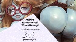 bewbdraws braces gambeson glasses hammer huge_ass league_of_legends panties poppy scarf shortstack thong yordle