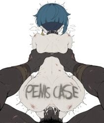 2boys ai_generated anal ass body_writing bullying choker completely_nude cum cum_in_ass dark-skinned_male dark_skin femboy feminine_male genshin_impact interracial male male_focus male_pov male_pubic_hair multiple_boys nude penis pov pubic_hair sex sex_from_behind simple_background solo_focus sondu sweat trap twink uncensored veins veiny_penis white_background xingqiu_(genshin_impact) yaoi