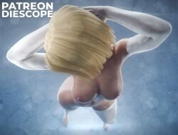 blonde_female blonde_hair blue_eyes blue_eyeshadow blue_lipstick bob_cut closed_mouth diescope emma_frost emma_frost_(marvel_rivals) eyebrows eyelashes eyeshadow female hellfire_club large_breasts light-skinned_female light_skin marvel marvel_rivals medium_hair nipples thick_legs thick_thighs thong thong_panties topless topless_female wide_hips x-men