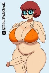 belly bikini bikini_top cartoon_network chubby chubby_belly chubby_futa futa_only futanari glasses hands_on_breasts huge_breasts long_penis looking_at_viewer nerdy_futa scooby-doo self_upload thick_ass thick_hips thick_thighs velma_dinkley warner_brothers yaboitoxicfrank