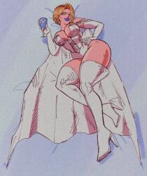 blonde_female blonde_hair blue_eyes blue_eyeshadow blue_lipstick bob_cut closed_mouth emma_frost eyebrows eyelashes eyeshadow female hellfire_club large_breasts light-skinned_female light_skin marvel masochistmaverick medium_hair thick_legs thick_thighs wide_hips x-men