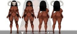 character_concept character_design digital_art dnd fantasy_character monster monster_girl monster_musume original_character reference_sheet tattoo