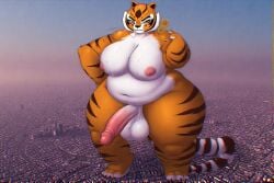 ai_generated anthro dreamworks female futanari giantess kung_fu_panda macro master_tigress towering