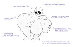 1girls aroused bedroom_eyes big_breasts breast_grab dripping english_text eyelashes grabbing grabbing_breasts grabbing_own_breast horny huge_ass huge_breasts large_breasts meme methados mole pose sweat sweaty_body text thick_thighs thunder_thighs