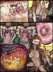 abbie_(heckineatcha) acidic anthro anthro_on_anthro anthro_penetrated anthro_penetrating anthro_penetrating_anthro black_nose bodily_fluids breasts brown_body brown_scales cid_(acidic) cutaway domestic_cat dragon fangs featureless_breasts felid feline felis female female_penetrated fur genital_fluids grey_body grey_fur group hi_res in_mouth internal male male/female male_penetrating male_penetrating_female mammal mythological_creature mythological_scalie mythology narrowed_eyes nude open_mouth oral_vore penetration penile penile_penetration penis_in_vagina red_eyes scales scalie sex stomach_acid teeth tongue tongue_out unwilling_prey vaginal_fluids vaginal_penetration vaginal_penetration vore white_body white_fur white_scales yellow_sclera