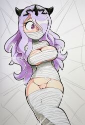 ai_generated bondage camilla_(fire_emblem) gagged spiderweb web_bondage web_gag