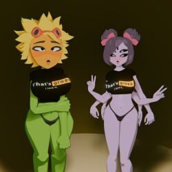 ahe_gao arachnid ass big_ass big_breasts big_thighs blush breasts green_body green_skin huge_breasts monster monster_girl muffet panties plant plant_girl plants_vs_zombies plants_vs_zombies:_heroes pornhub purple_skin pvz shadow2405 solar_flare_(pvz) sunflower_(pvz) t-shirt tights tongue tongue_out undertale undertale_(series)