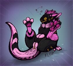 anthro anus dizzy falling female fur genitals glowing hi_res machine paws protogen pussy shadarrius solo tail vulva