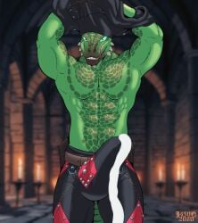 1boy animated anthro argonian bethesda_game_studios bodily_fluids bulge cum cumshot dark_brotherhood ejaculation flexing genital_fluids genitals hi_res j450n2080 latex male male_only microsoft muscular penis scalie skyrim solo the_elder_scrolls throbbing throbbing_bulge throbbing_penis tightsuit veezara